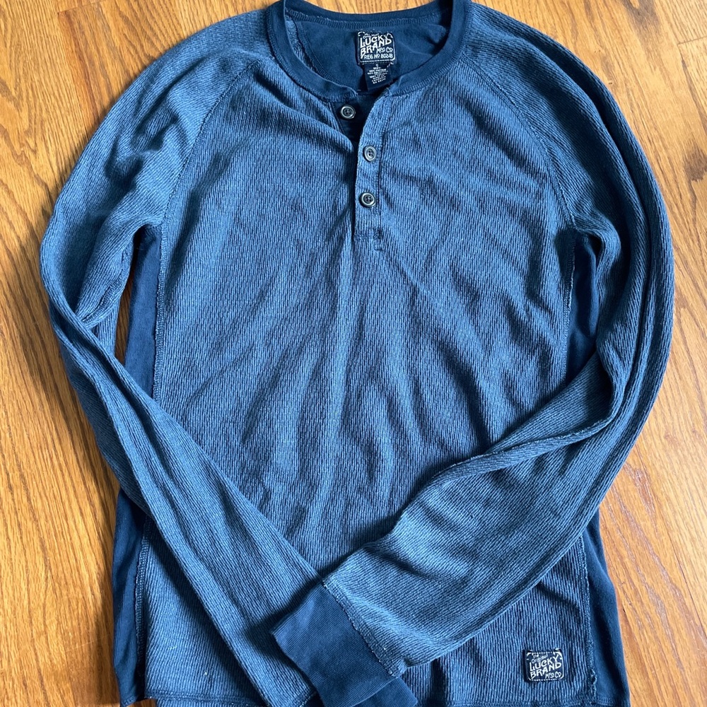 Vintage Lucky Brand Navy Henley Size S